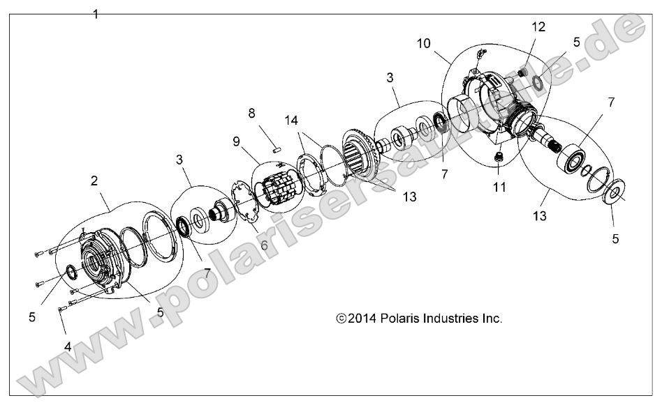 Drive Train, Front Gearcase Internals (if built before 8/29/16) (49RGRTRANS1333243)