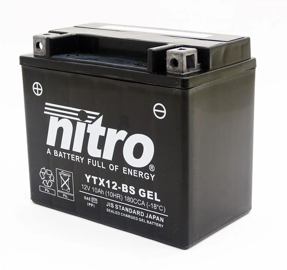 Nitro_NTX12_SLA___YTX12_BS_AGM_Gel_Batterie_12V_10AH_2 Nitro NTX12 SLA / YTX12-BS AGM Gel Batterie 12V 10AH - Einbaufertig (FTX12-BS)