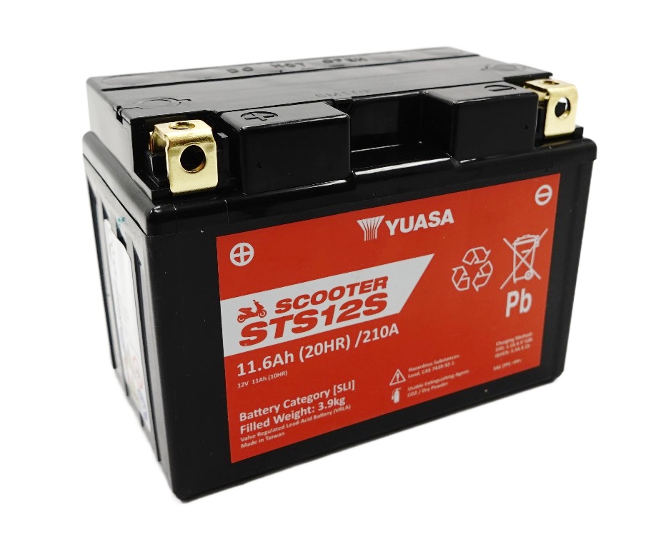 Yuasa STS12S AGM Scooter Batterie 12V 11,6AH CP - Einbaufertig (YTZ12S YTZ12S-BS YTZ12S-4)