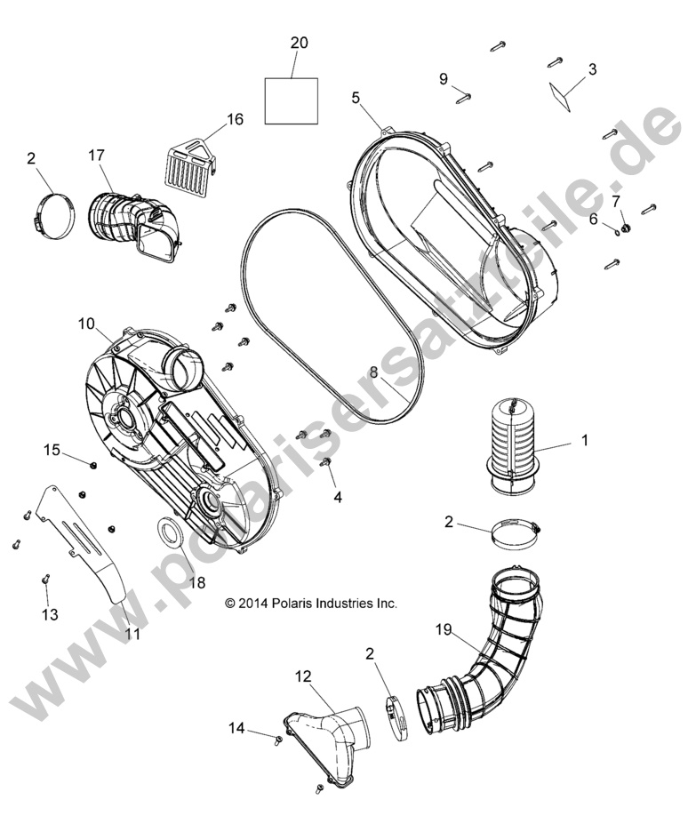 DRIVE TRAIN, CLUTCH COVER AND DUCTING