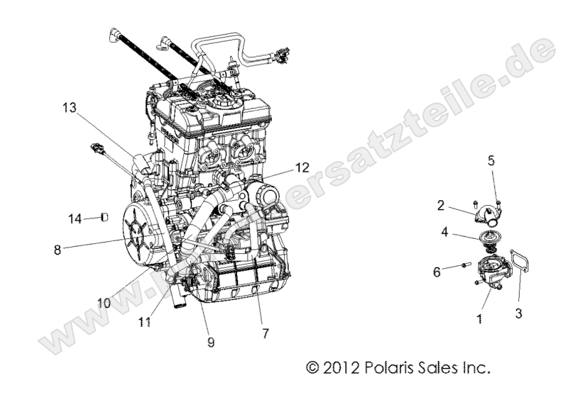 ENGINE, COOLING, THERMOSTAT and BYPASS