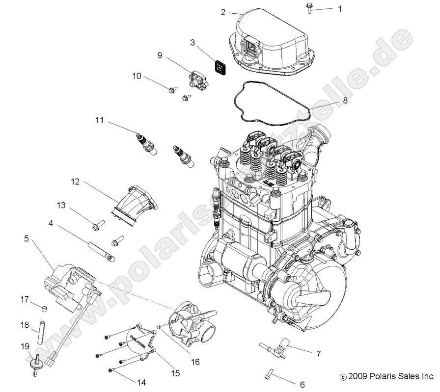 engine throttle body and valve cover
