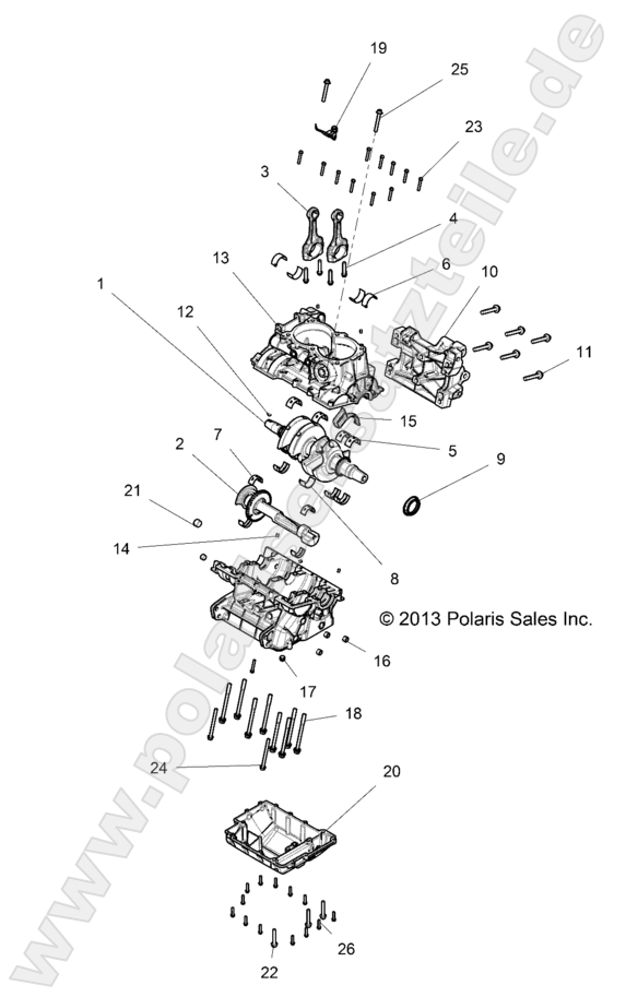 ENGINE, CRANKCASE AND CRANKSHAFT