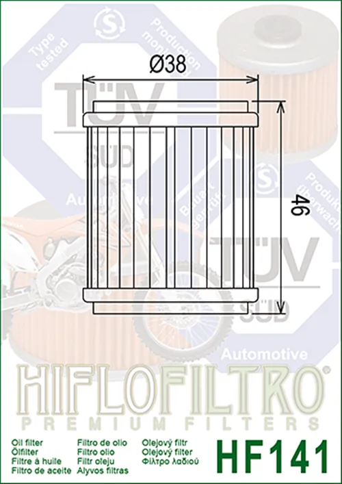 Hiflofiltro Ölfilter Hiflo HF141 - Beta / Fantic / GasGas / Husqvarna / MBK / TM-Racing / Yamaha