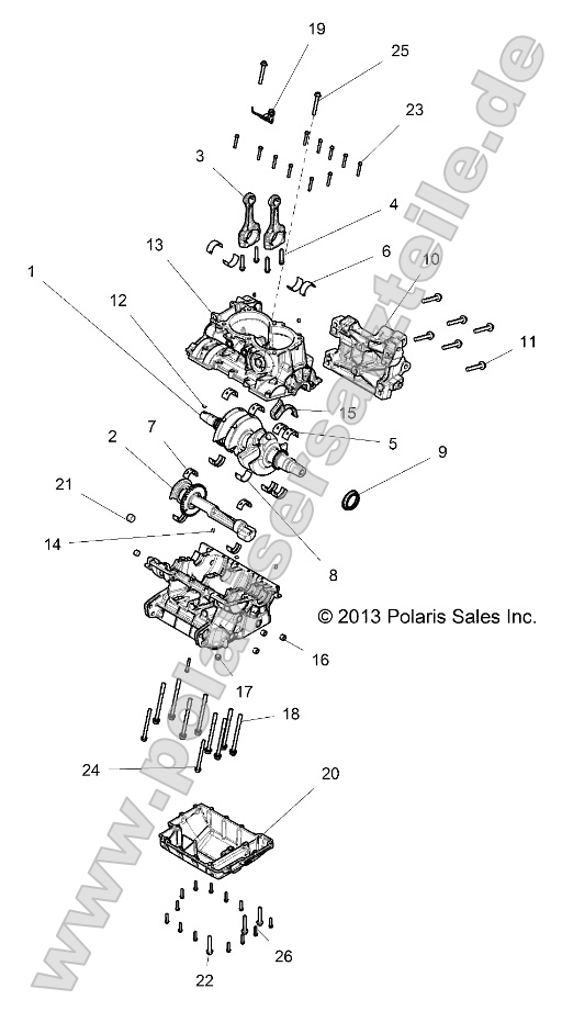 Engine, Crankcase and Crankshaft