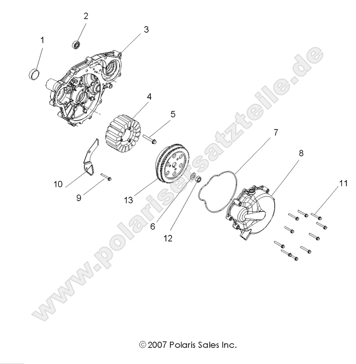 ENGINE, STATOR and FLYWHEEL