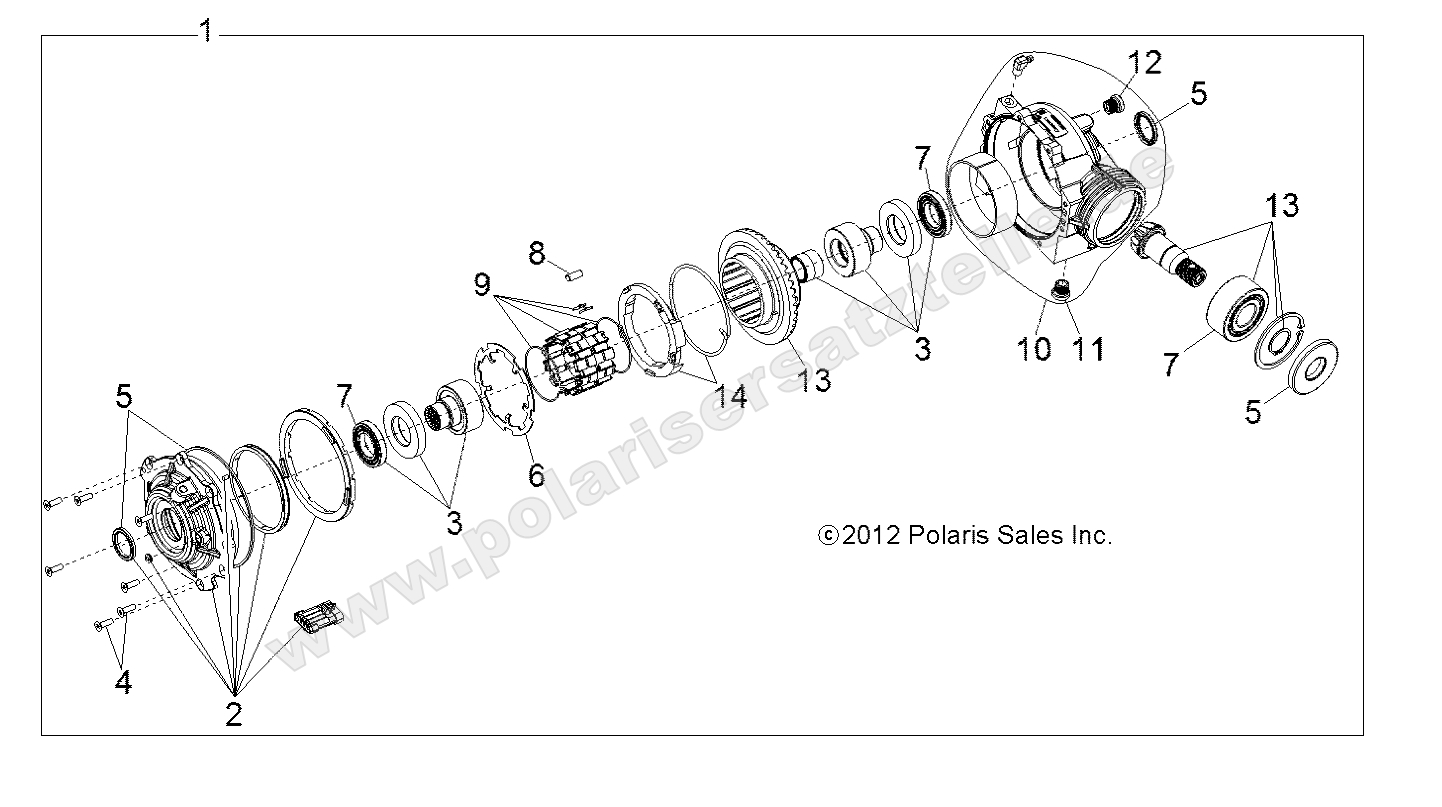 DRIVE TRAIN, FRONT GEARCASE INTERNALS