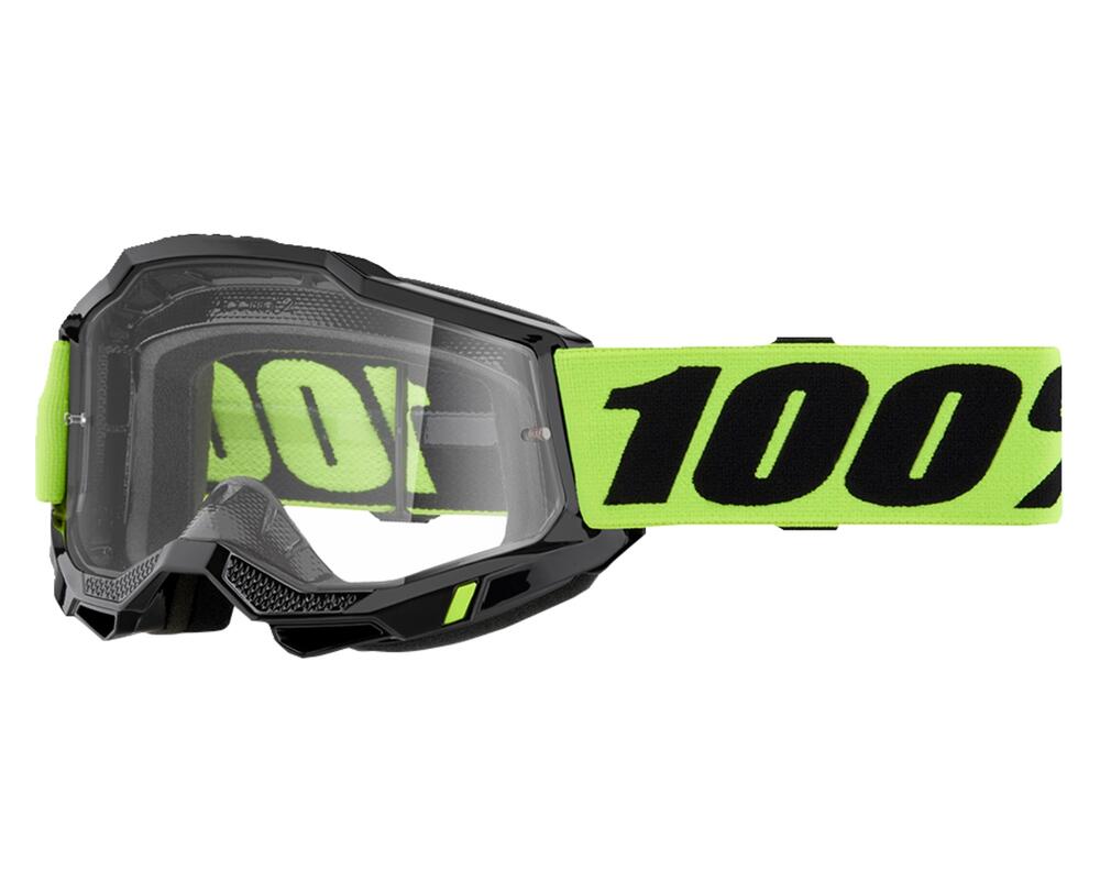 100% Crossbrille Accuri 2 - Neon Yellow neongelb-schwarz - klares Glas