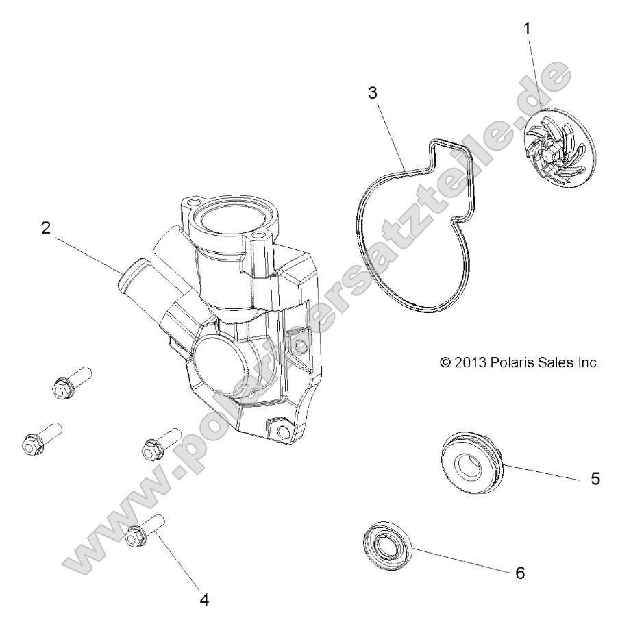 Engine, Waterpump Impeller and Cover