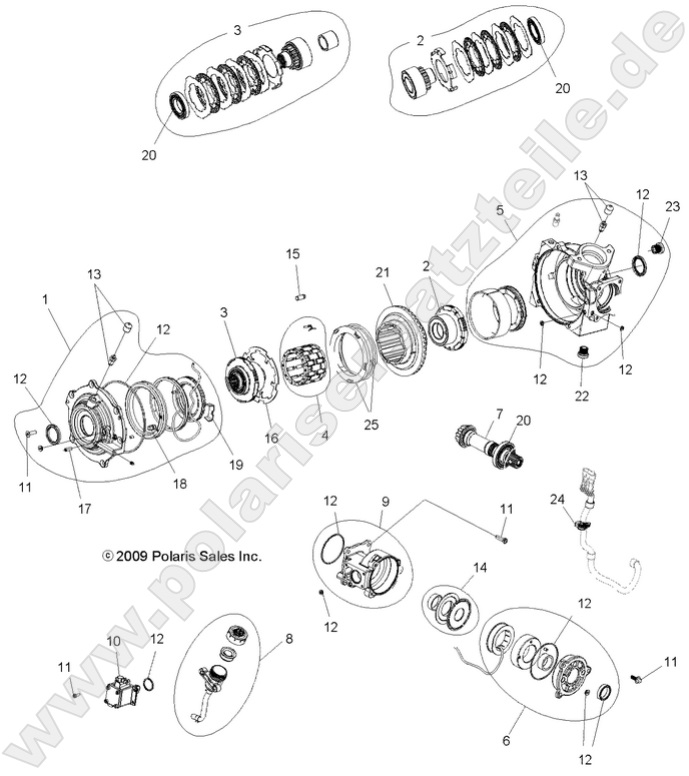 DRIVE TRAIN, FRONT GEARCASE INTERNALS (Built 3/06/10 and After)