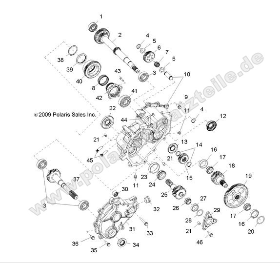 drive train main gearcase internals 2 (Built 5/16/10 and Before)