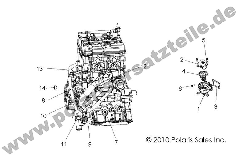 engine cooling thermostat and bypass