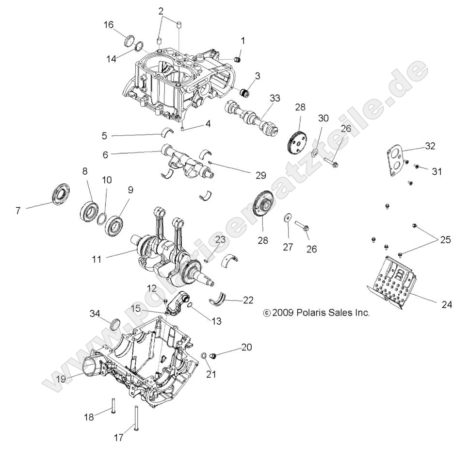 ENGINE, CRANKCASE and CRANKSHAFT