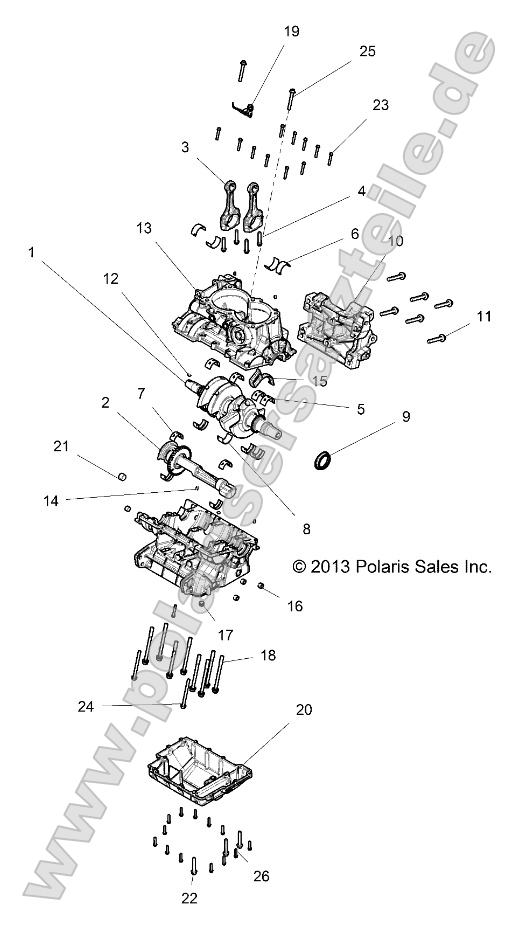 Engine, Crankcase and Crankshaft