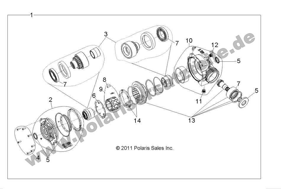 drive train front gearcase internals