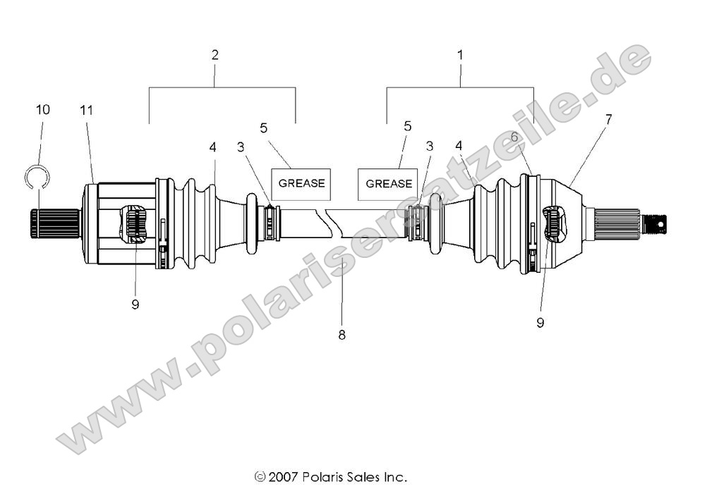 drive train front half shaft