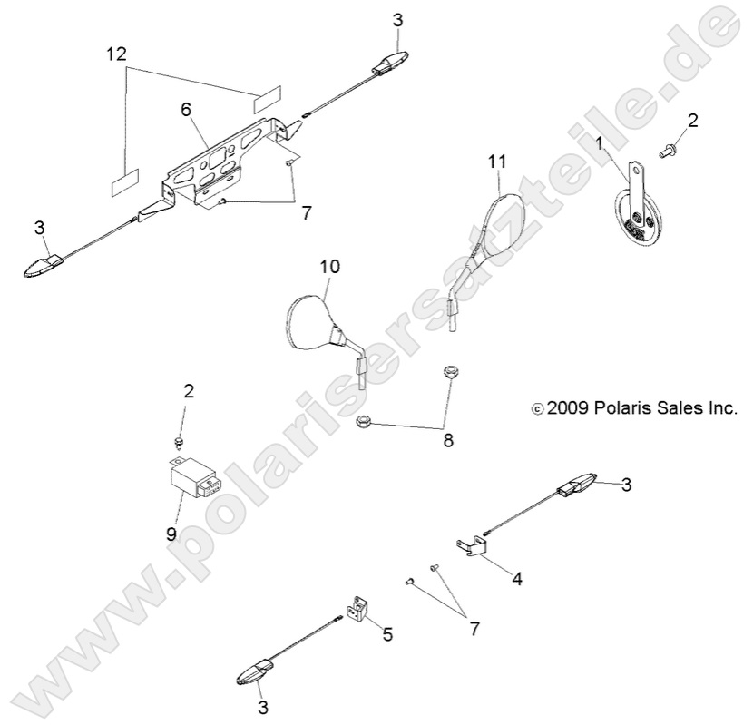 ELECTRICAL, TURN SIGNALS, HORN, MIRRORS and LICENSE PLATE HOLDER