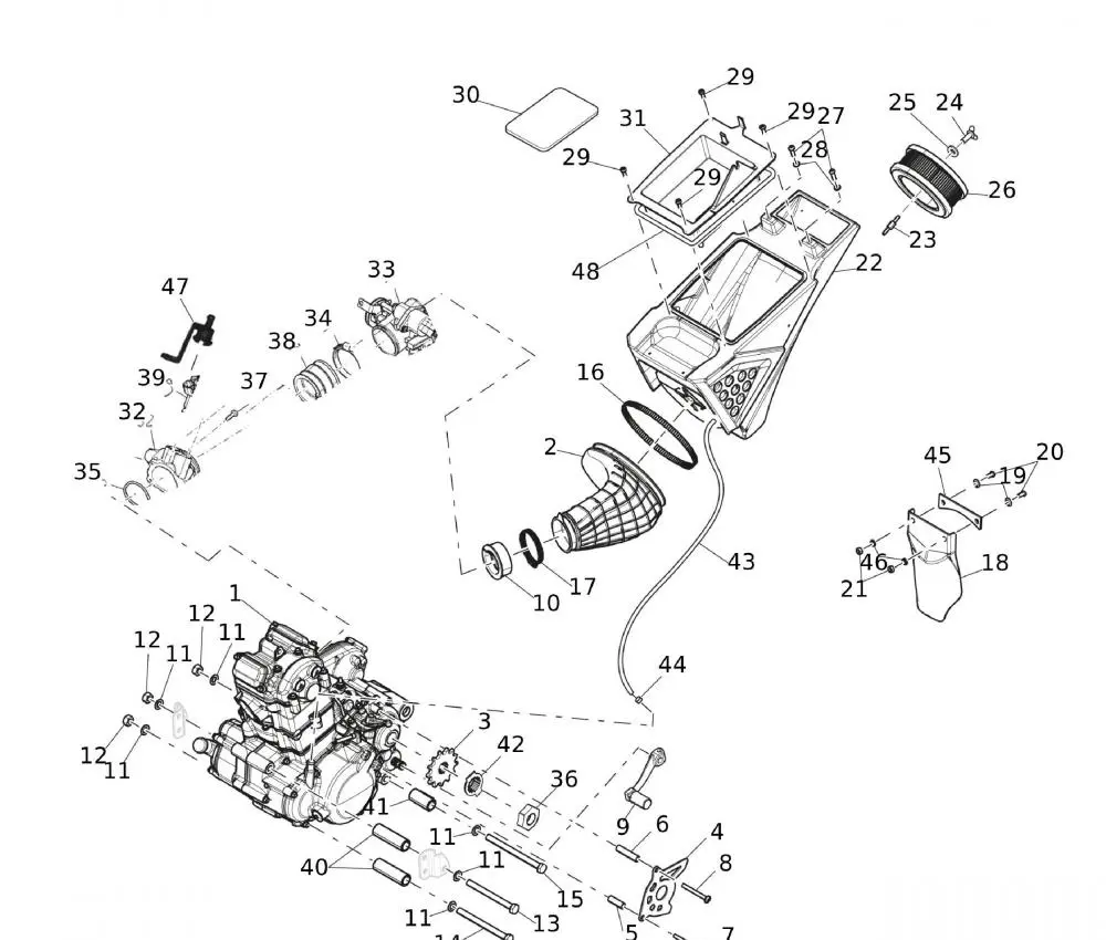 Motor - Luftfilterkasten