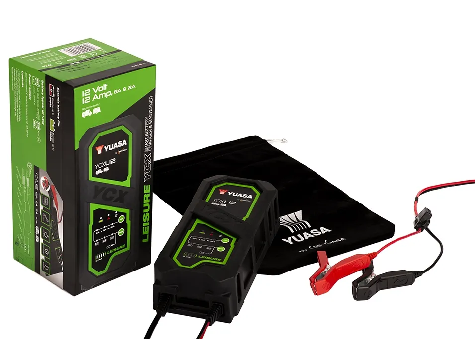 Yuasa YCXL12 Leisure Batterieladegerät 12V 12A für Versorgungsbatterien Blei-Säure + Lithium