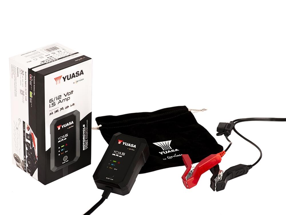 Yuasa YCX1.5 Batterieladegerät 6V / 12V 1.5A für Blei-Säure + Lithium Batterie