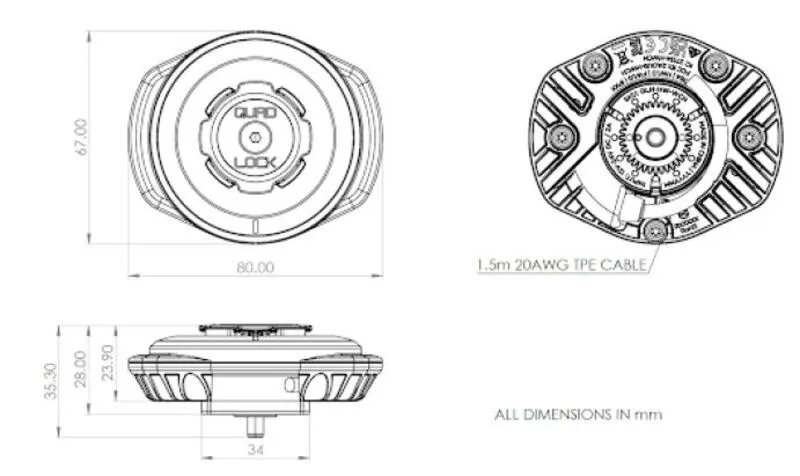 Quad Lock MAG Wetterfester Drahtlos Ladekopf V2 - 12V / 24V