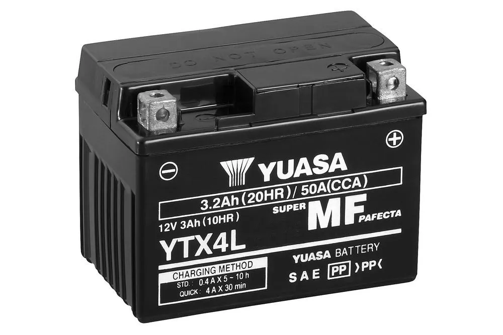 Yuasa YTX4L AGM Batterie 12V 3AH WC - Einbaufertig (YTX4L-BS FTX4L-BS GTX4L-BS CTX4L-BS) Yuasa YTX4L AGM Batterie 12V 3 AH (WC) ab Werk gefüllt