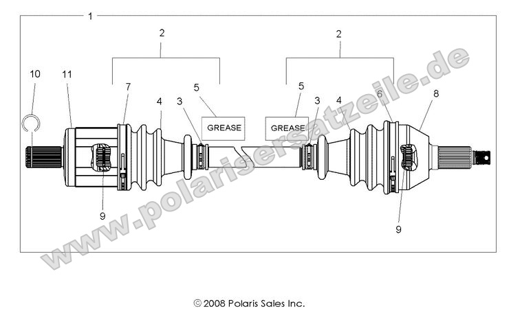 DRIVE TRAIN, FRONT HALF SHAFT