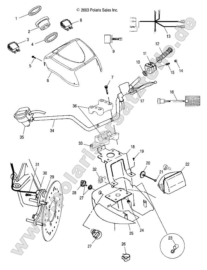 Handlebar and Headlight Pod