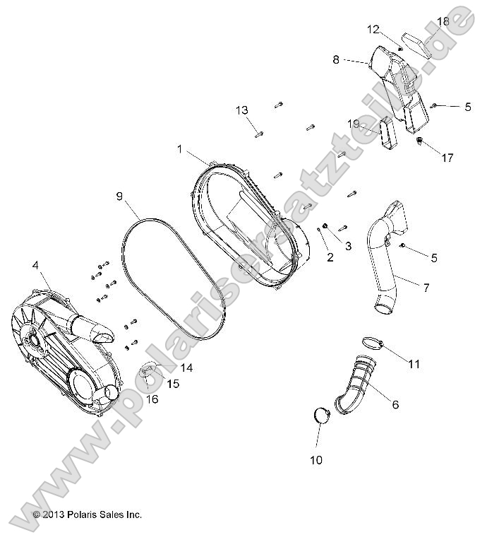 Drive Train, Clutch Cover and Ducting