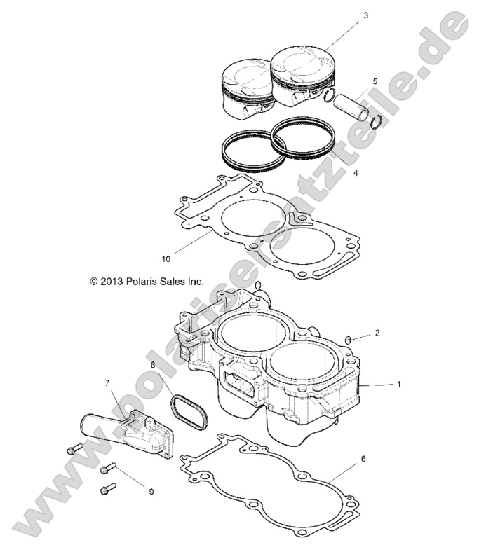 ENGINE, CYLINDER AND PISTON