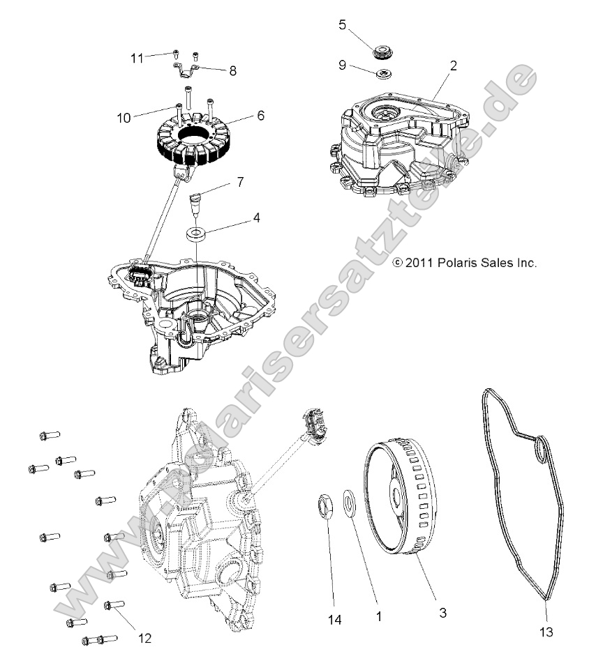Engine, Stator Cover and Flywheel