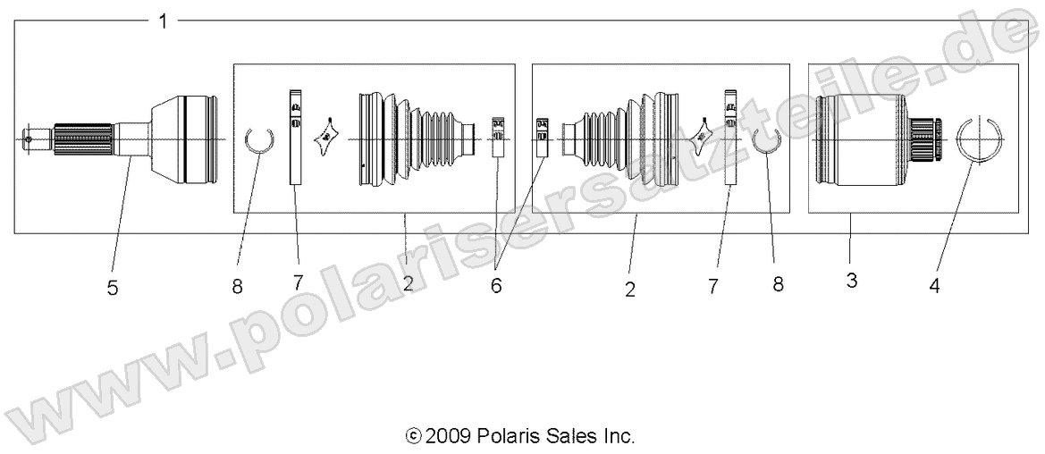 DRIVE TRAIN, REAR DRIVE SHAFT (BUILT 7/02/07 and AFTER)