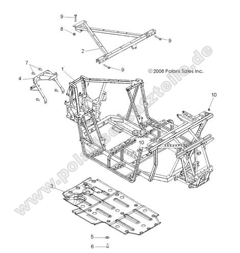 chassis main frame and skid plate