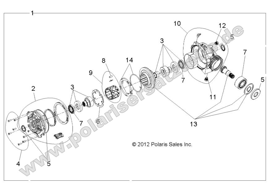 DRIVE TRAIN, FRONT GEARCASE INTERNALS [BUILT 11/27/12 AND AFTER]