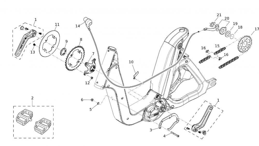 52558_15 Tretkurbel Gruppe und Schaltung