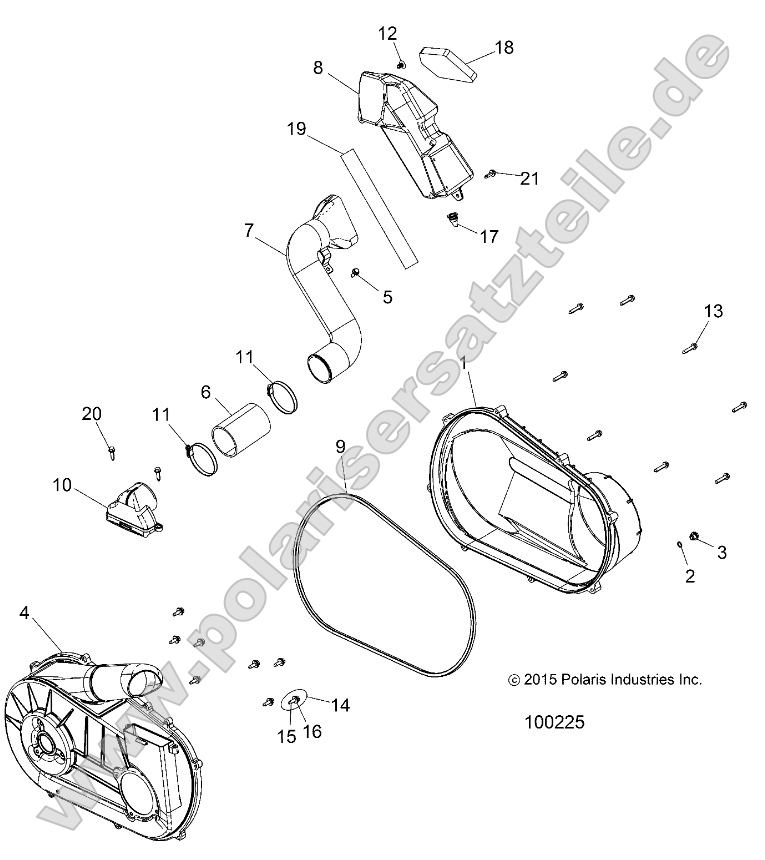 Drive Train, Clutch Cover and Ducting