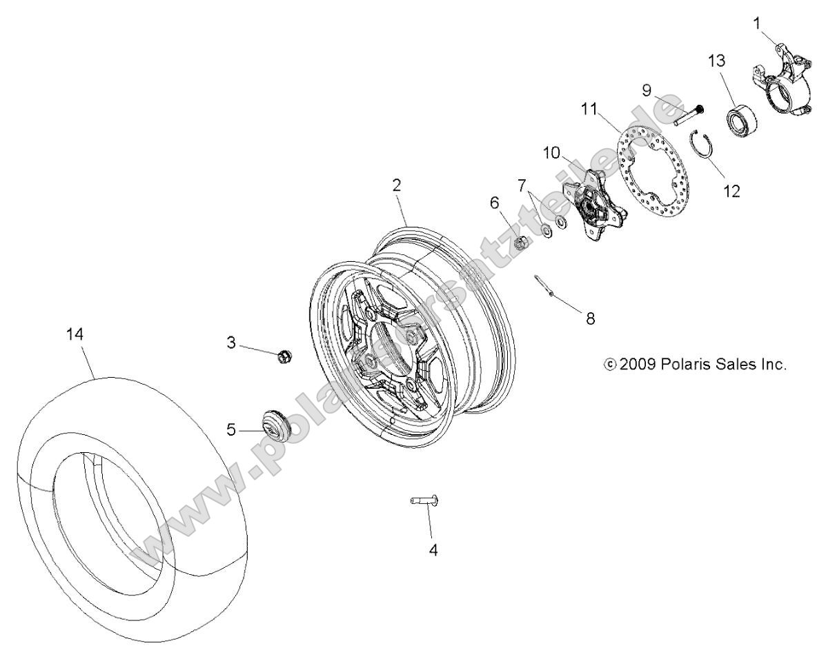 Wheels, Front and Hub (A16SVT95C2)