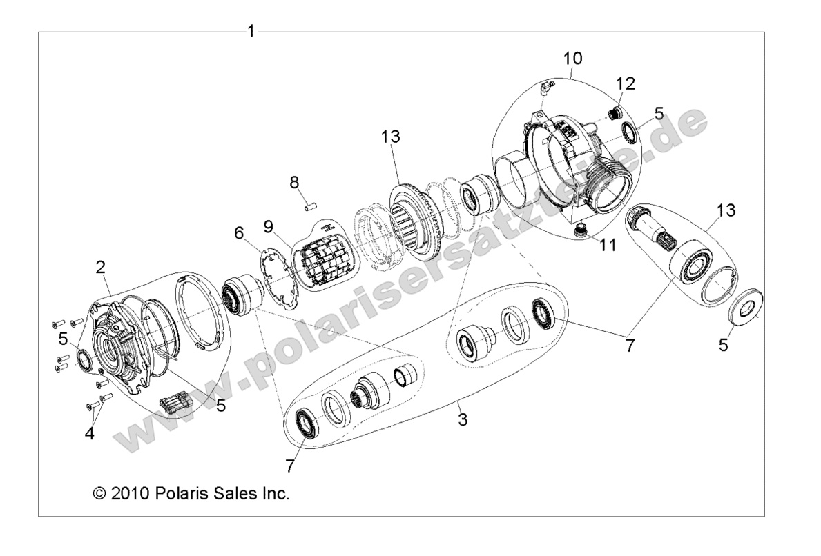 DRIVE TRAIN, FRONT GEARCASE INTERNALS 1332842