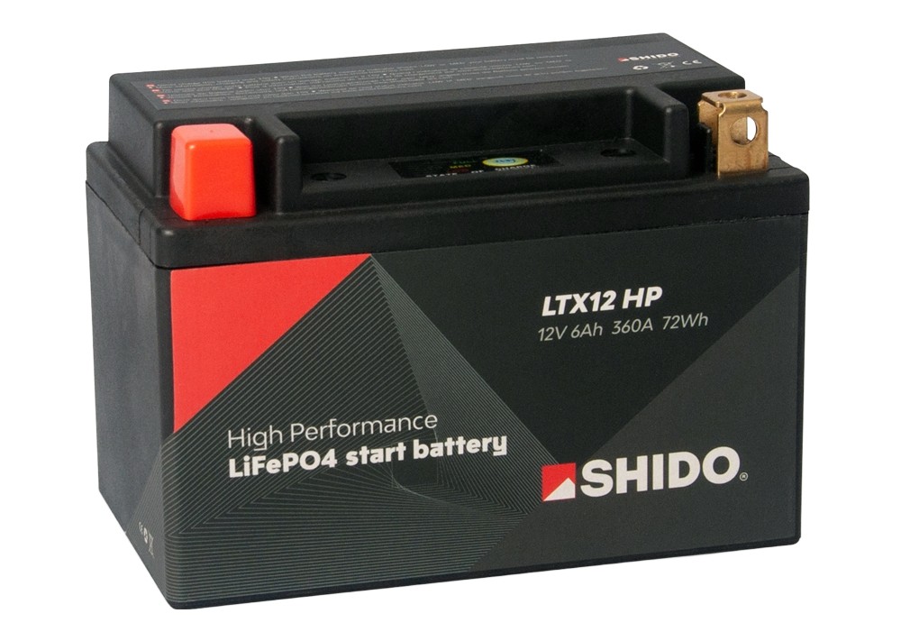 Shido LTX12 HP Lithium Ionen Batterie 12V LiFePO4 (YTX12-BS FTX12-BS)