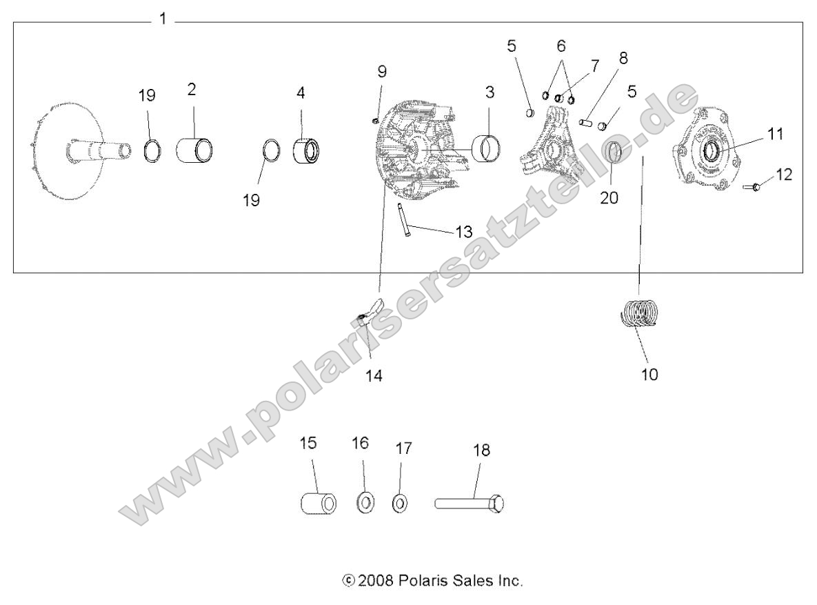 Drive Train, Primary Clutch (49ATVCLUTCH10SPXP550)