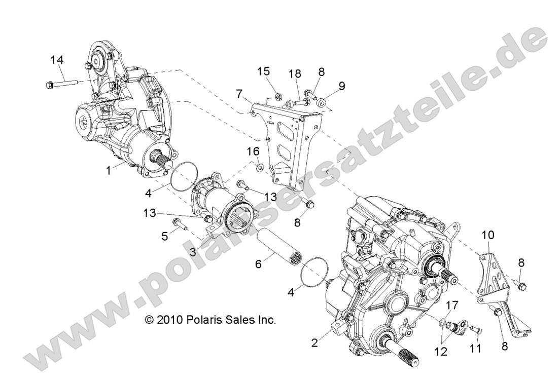 DRIVE TRAIN, GEARCASE, CARRIER MOUNTING