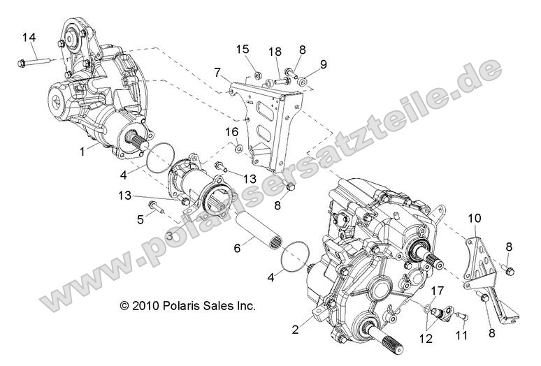 DRIVE TRAIN, GEARCASE, CARRIER MOUNTING