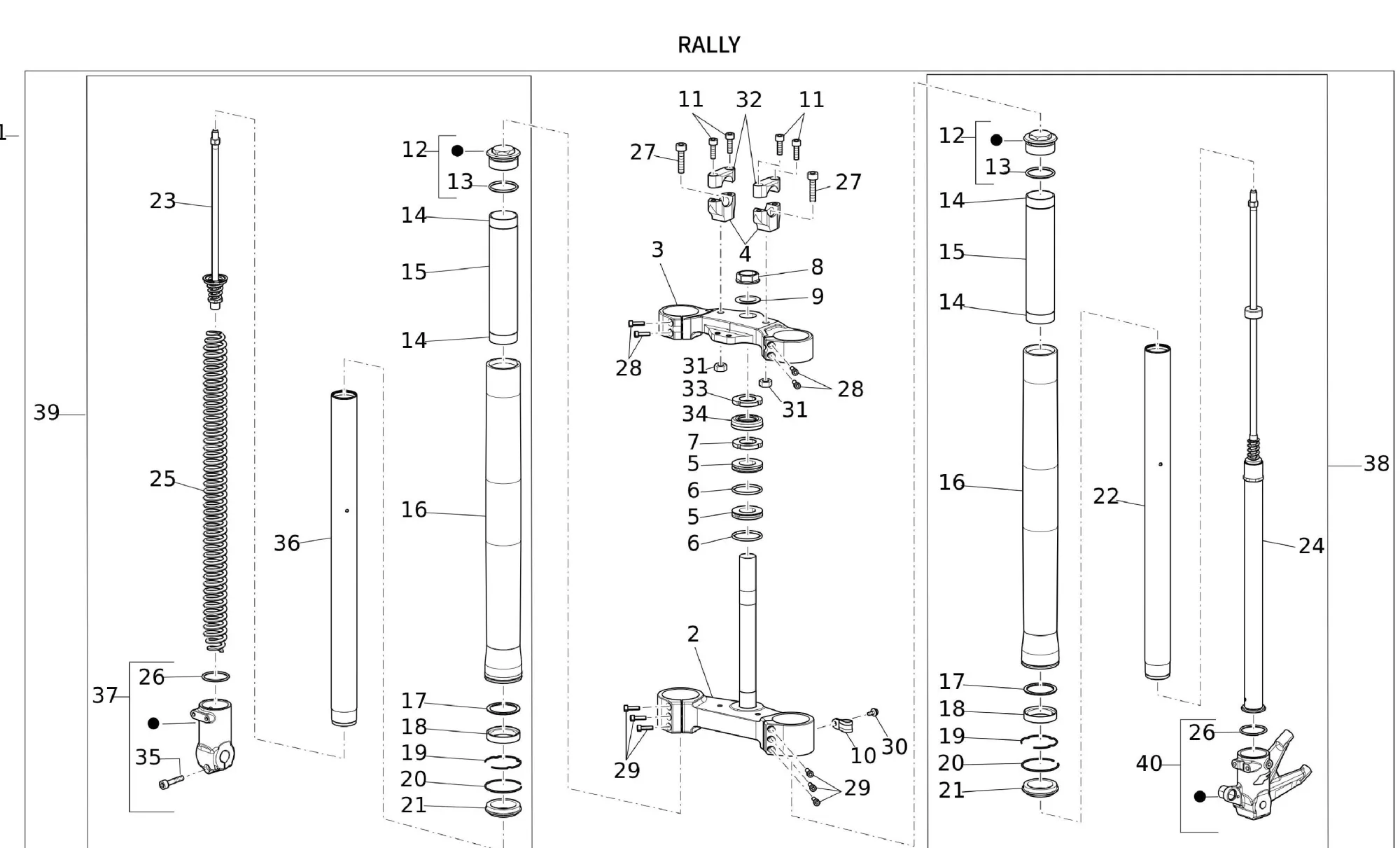 Gabel vorne Rally Gabel vorne Rally