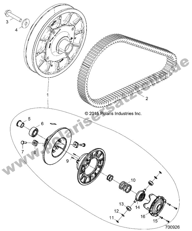 DRIVE TRAIN, SECONDARY CLUTCH