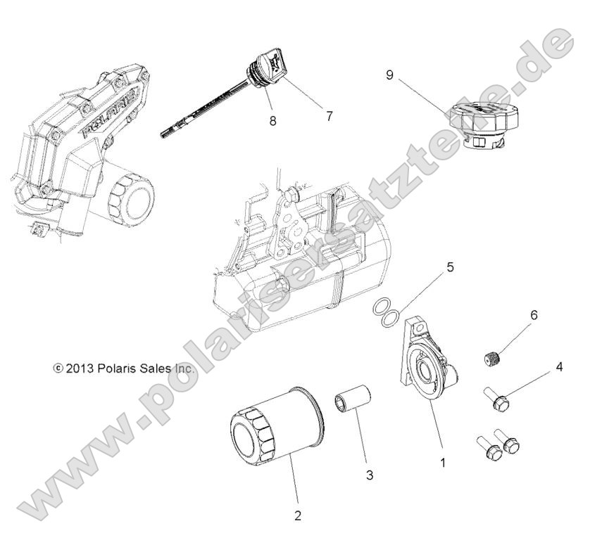 ENGINE, OIL FILTER and DIPSTICK