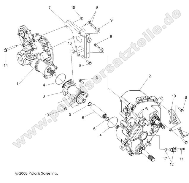 DRIVE TRAIN, GEARCASE, CARRIER MOUNTING