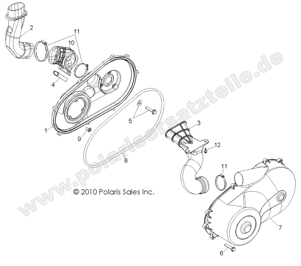 DRIVE TRAIN, CLUTCH COVER and DUCTING