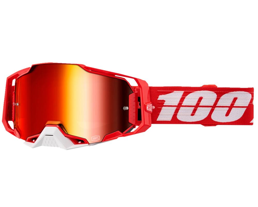 100% Crossbrille Armega - C-Bad rot-weiß - rot verspiegeltes HD Glas