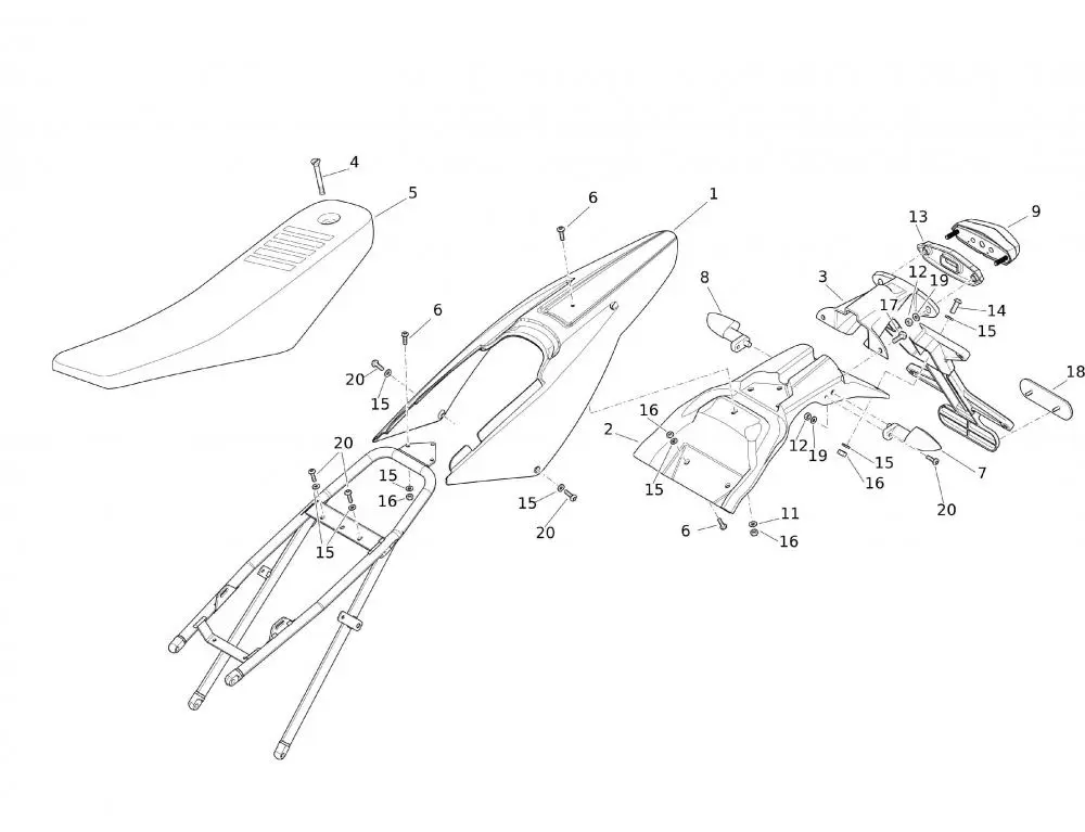 Hintere Kunststoffteile