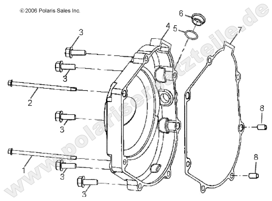 ENGINE, CRANKCASE COVER, RH